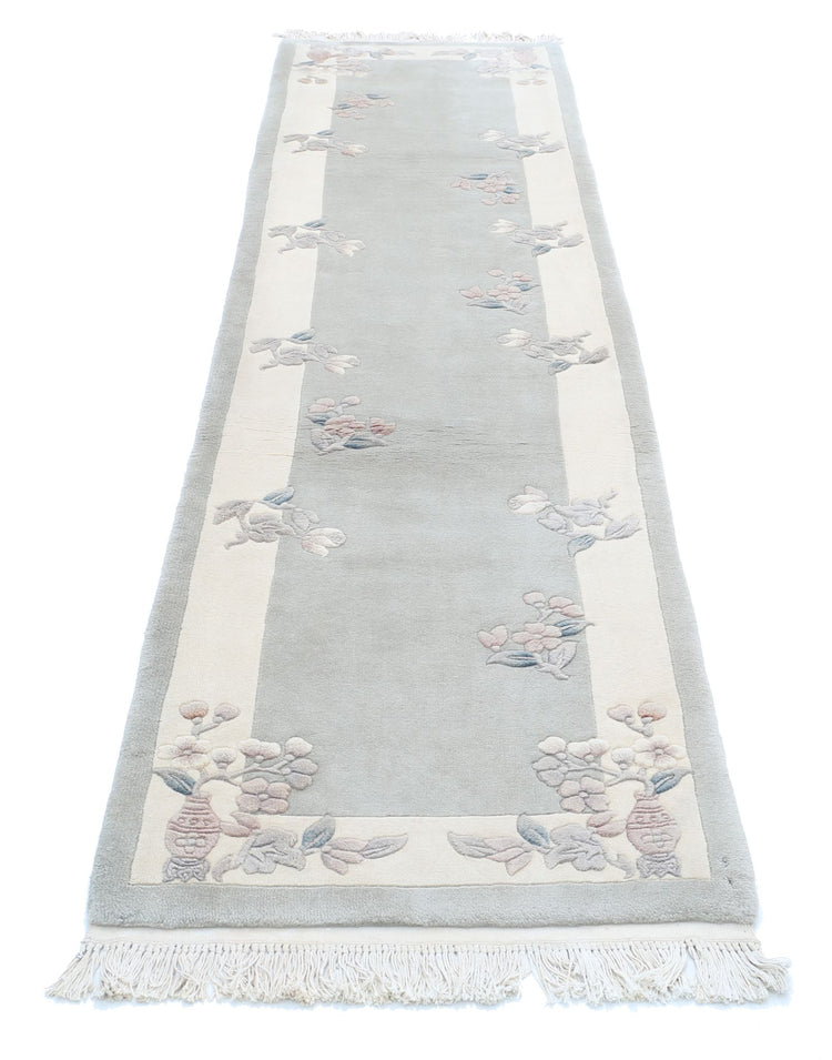 Hand Knotted Chinese Wool Rug - 2'6'' x 10'1''