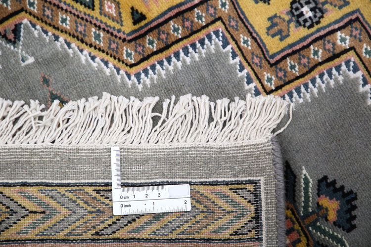 Hand Knotted Tribal Jaldar Fine Wool & Silk Rug - 4'6'' x 6'7''