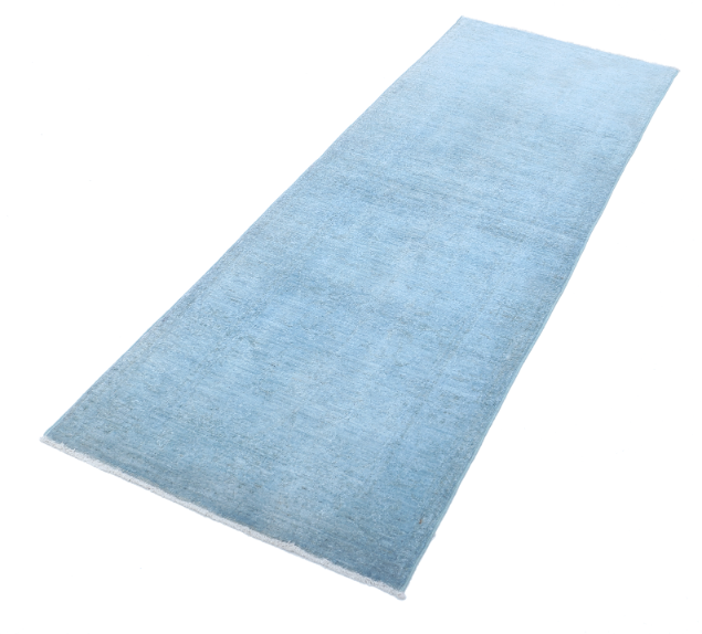 Hand Knotted Overdye Wool Rug - 2' 4" X 6' 9" 2' 4" X 6' 9" (71 X 206) / Teal / Wool