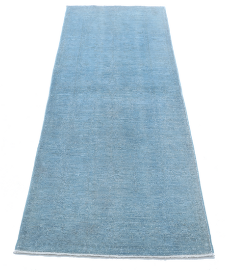 Hand Knotted Overdye Wool Rug - 2' 4" X 6' 9" 2' 4" X 6' 9" (71 X 206) / Teal / Wool