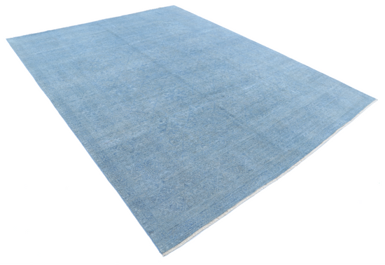 Hand Knotted Overdye Wool Rug - 7' 10" X 10' 1" 7' 10" X 10' 1" (239 X 307) / Blue / Wool