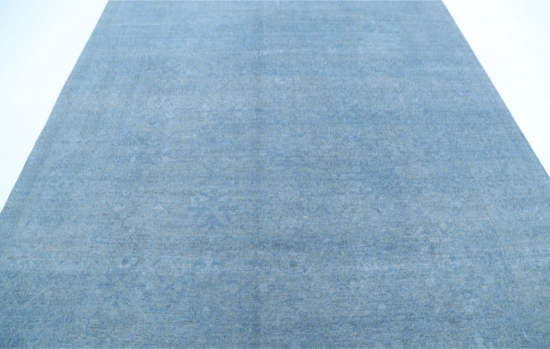 Hand Knotted Overdye Wool Rug - 7' 10" X 10' 1" 7' 10" X 10' 1" (239 X 307) / Blue / Wool