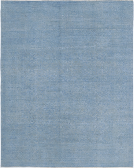 Hand Knotted Overdye Wool Rug - 7' 10" X 10' 1" 7' 10" X 10' 1" (239 X 307) / Blue / Wool