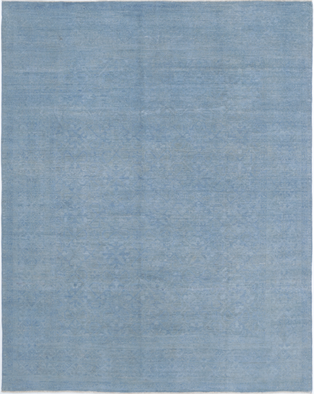 Hand Knotted Overdye Wool Rug - 7' 10" X 10' 1" 7' 10" X 10' 1" (239 X 307) / Blue / Wool