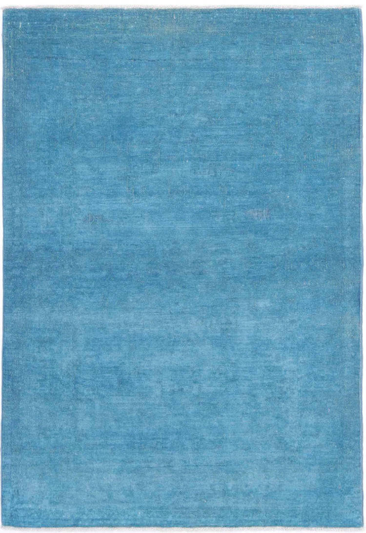 Hand Knotted Overdyed Wool Rug - 3'3'' x 4'11''