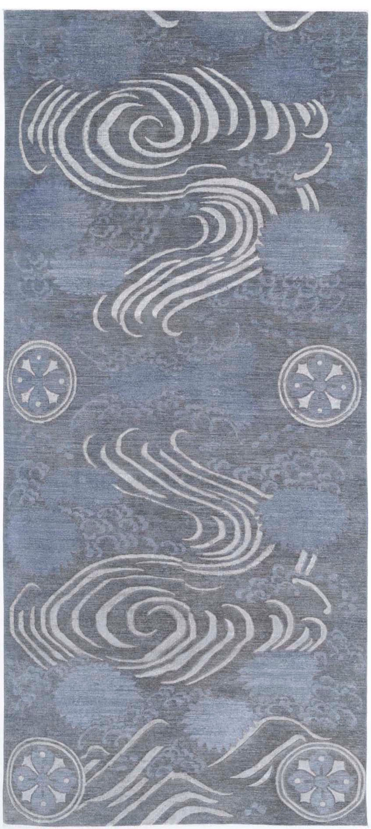 Hand Knotted Onyx Wool Rug - 6'2'' x 14'6''