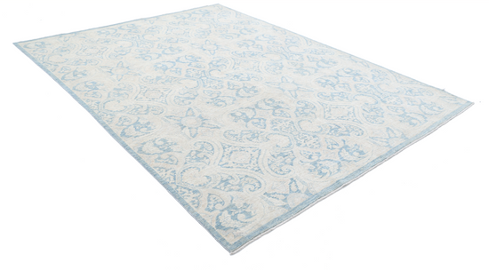 Hand Knotted Artemix Wool Rug - 7' 10" X 10' 2" 7' 10" X 10' 2" (239 X 310) / Blue / Wool