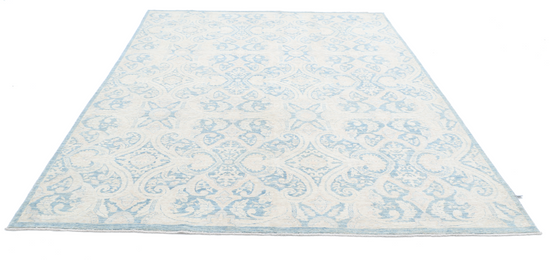 Hand Knotted Artemix Wool Rug - 7' 10" X 10' 2" 7' 10" X 10' 2" (239 X 310) / Blue / Wool