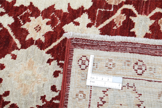 Hand Knotted Ziegler Wool Rug - 4' 0" X 6' 3" 4' 0" X 6' 3" (122 X 191) / Red / Wool