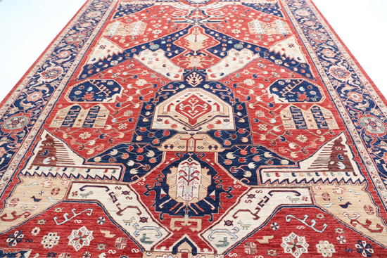 Hand Knotted Heriz Wool Rug - 10' 0" X 13' 0" 10' 0" X 13' 0" (305 X 396) / Red / Wool