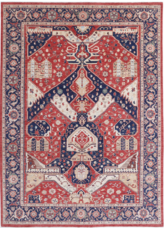 Hand Knotted Heriz Wool Rug - 10' 0" X 13' 0" 10' 0" X 13' 0" (305 X 396) / Red / Wool