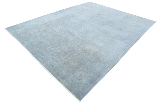 Hand Knotted Overdye Wool Rug - 8' 10" X 11' 5" 8' 10" X 11' 5" (269 X 348) / Grey / Wool