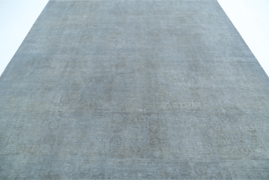 Hand Knotted Overdye Wool Rug - 8' 10" X 11' 5" 8' 10" X 11' 5" (269 X 348) / Grey / Wool