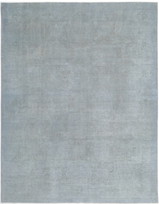 Hand Knotted Overdye Wool Rug - 8' 10" X 11' 5" 8' 10" X 11' 5" (269 X 348) / Grey / Wool