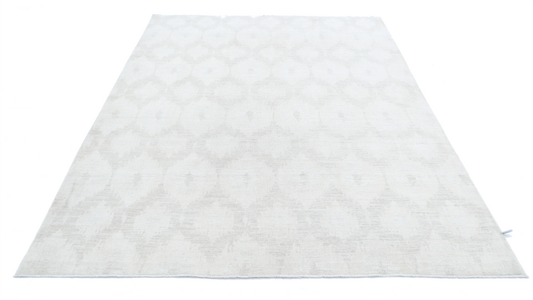 Hand Knotted Artemix Wool Rug - 6' 1" X 8' 10" 6' 1" X 8' 10" (185 X 269) / Grey / Wool