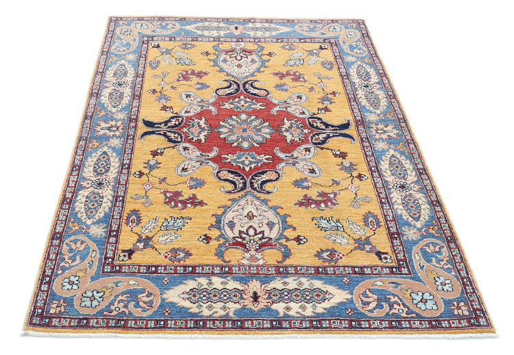 Hand Knotted Afghanistan Ziegler Wool Rug - 4'0'' x 5'10''