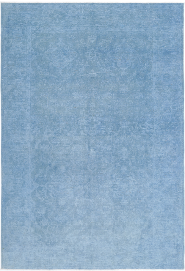 Hand Knotted Overdye Wool Rug - 5' 11" X 8' 10" 5' 11" X 8' 10" (180 X 269) / Blue / Wool