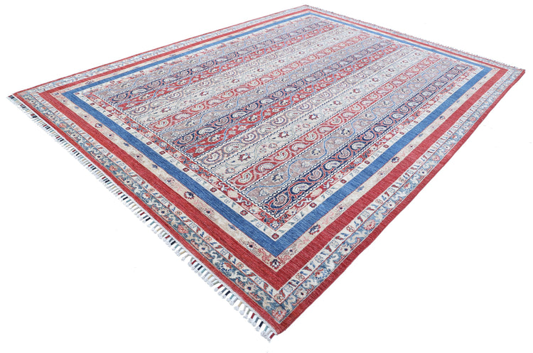 Hand Knotted Shaal Wool Rug - 8'10'' x 11'8''