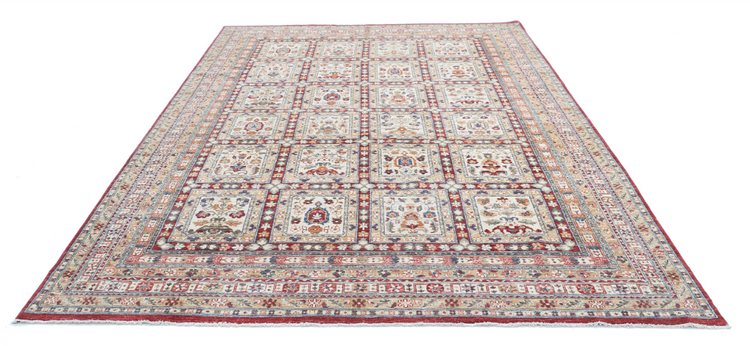 Hand Knotted Bakhtiari Wool Rug - 7' 10" X 11' 5" 7' 10" X 11' 5" (239 X 348) / Red / Wool