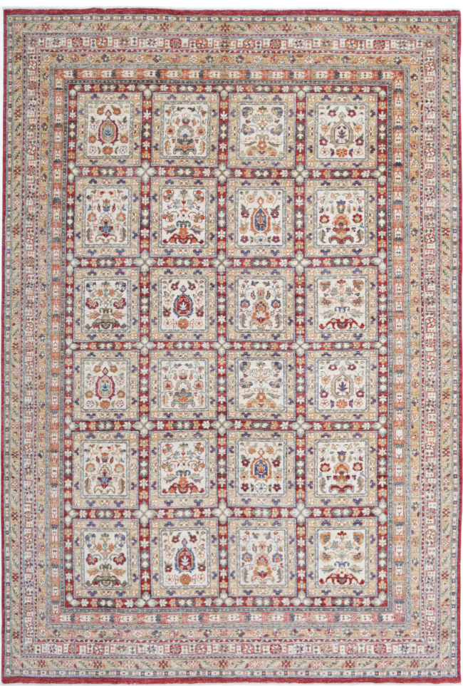 Hand Knotted Bakhtiari Wool Rug - 7' 10" X 11' 5" 7' 10" X 11' 5" (239 X 348) / Red / Wool