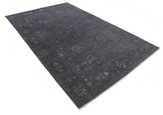 Hand Knotted Onyx Wool Rug - 6' 3" X 10' 1" 6' 3" X 10' 1" (191 X 307) / Grey / Wool