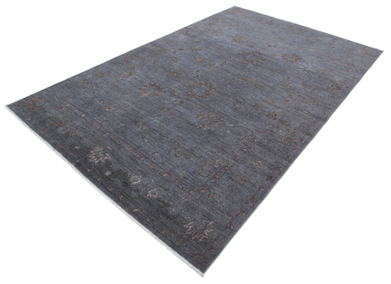 Hand Knotted Onyx Wool Rug - 6' 3" X 10' 1" 6' 3" X 10' 1" (191 X 307) / Grey / Wool