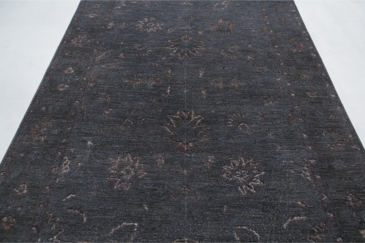 Hand Knotted Onyx Wool Rug - 6' 3" X 10' 1" 6' 3" X 10' 1" (191 X 307) / Grey / Wool