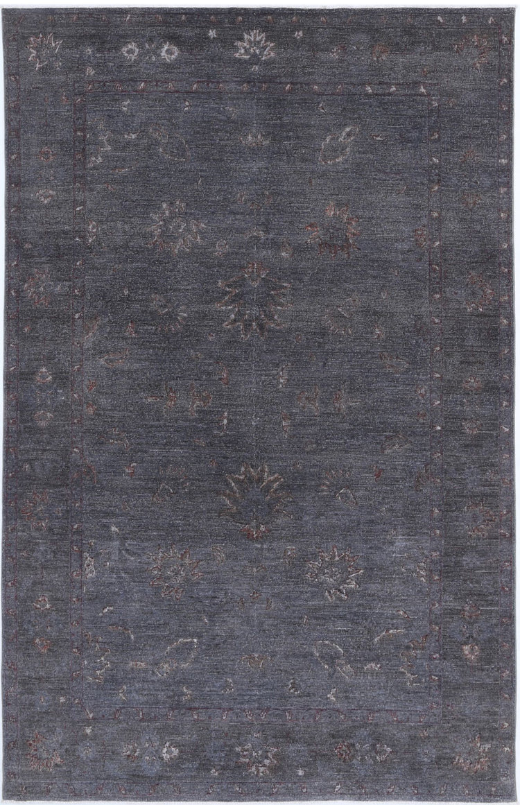 Hand Knotted Onyx Wool Rug - 6'3'' x 10'1''