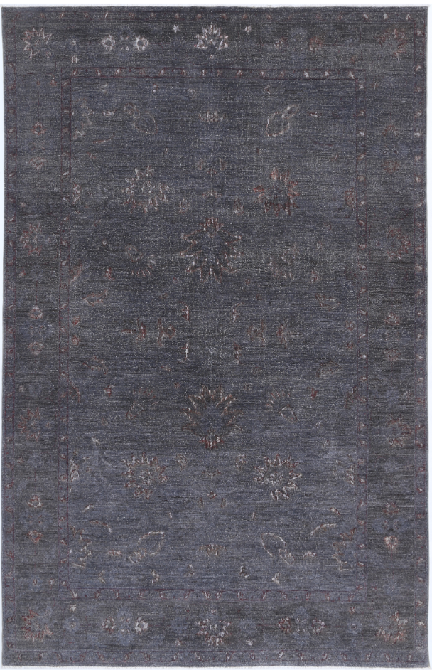 Hand Knotted Onyx Wool Rug - 6' 3" X 10' 1" 6' 3" X 10' 1" (191 X 307) / Grey / Wool