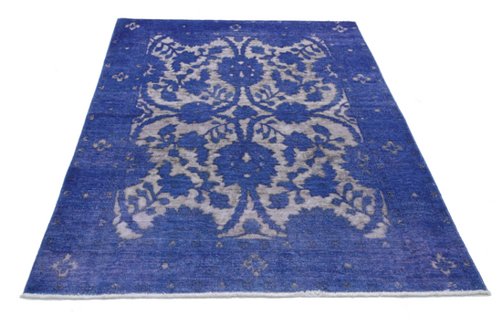 Hand Knotted Onyx Wool Rug - 4' 6" X 6' 6" 4' 6" X 6' 6" (137 X 198) / Purple / Wool