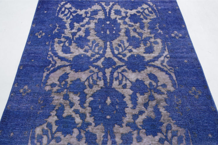 Hand Knotted Onyx Wool Rug - 4' 6" X 6' 6" 4' 6" X 6' 6" (137 X 198) / Purple / Wool