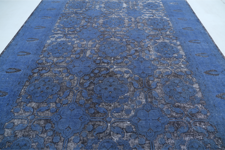 Hand Knotted Onyx Wool Rug - 9' 6" X 13' 6" 9' 6" X 13' 6" (290 X 411) / Blue / Wool