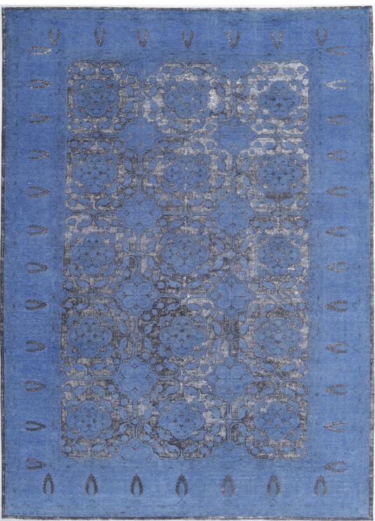 Hand Knotted Onyx Wool Rug - 9' 6" X 13' 6" 9' 6" X 13' 6" (290 X 411) / Blue / Wool