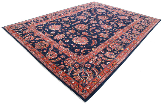 Hand Knotted Ziegler Wool Rug - 9' 11" X 13' 7" 9' 11" X 13' 7" (302 X 414) / Blue / Wool