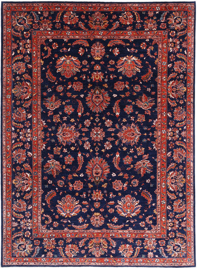 Hand Knotted Ziegler Wool Rug - 9' 11" X 13' 7" 9' 11" X 13' 7" (302 X 414) / Blue / Wool