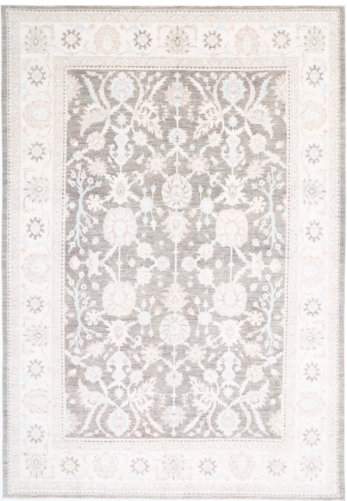 Hand Knotted Serenity Wool Rug - 9' 7" X 13' 11" 9' 7" X 13' 11" (292 X 424) / Brown / Wool