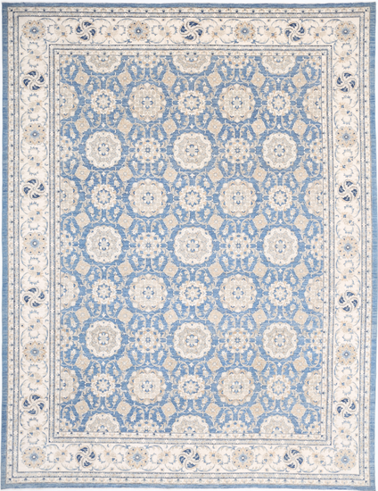 Hand Knotted Ziegler Wool Rug - 13' 3" X 16' 9" 13' 3" X 16' 9" (404 X 511) / Blue / Wool