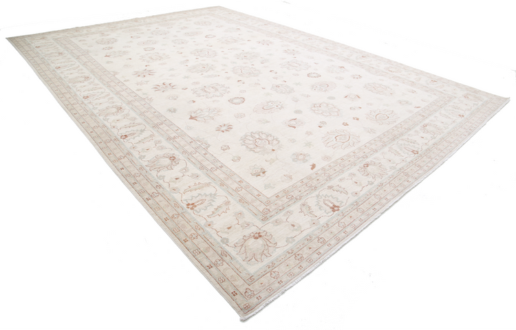 Hand Knotted Serenity Wool Rug - 11' 9" X 16' 10" 11' 9" X 16' 10" (358 X 513) / Ivory / Wool