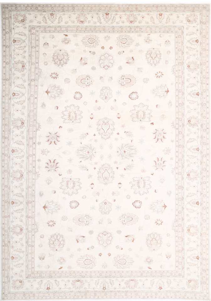 Hand Knotted Serenity Wool Rug - 11' 9" X 16' 10" 11' 9" X 16' 10" (358 X 513) / Ivory / Wool