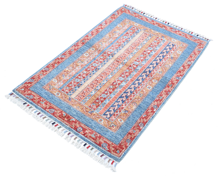 Hand Knotted Shaal Wool Rug - 2' 7" X 3' 11" 2' 7" X 3' 11" (79 X 119) / Multi / Wool