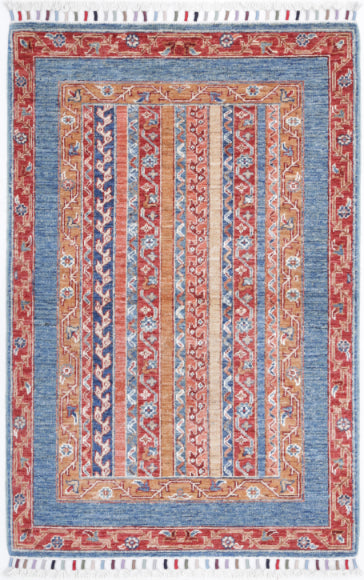 Hand Knotted Shaal Wool Rug - 2' 7" X 3' 11" 2' 7" X 3' 11" (79 X 119) / Multi / Wool