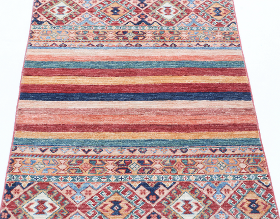 Hand Knotted Khurjeen Wool Rug - 2' 6" X 3' 10" 2' 6" X 3' 10" (76 X 117) / Multi / Wool