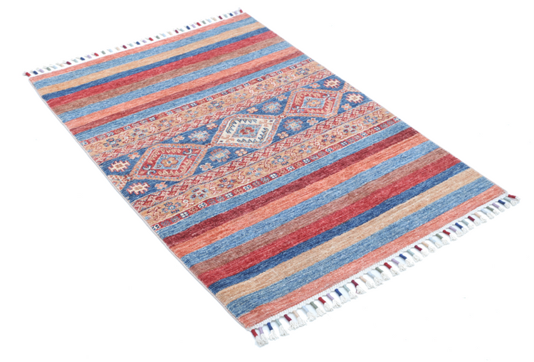 Hand Knotted Khurjeen Wool Rug - 2' 9" X 3' 10" 2' 9" X 3' 10" (84 X 117) / Multi / Wool