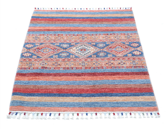 Hand Knotted Khurjeen Wool Rug - 2' 9" X 3' 10" 2' 9" X 3' 10" (84 X 117) / Multi / Wool