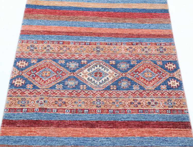 Hand Knotted Khurjeen Wool Rug - 2' 9" X 3' 10" 2' 9" X 3' 10" (84 X 117) / Multi / Wool