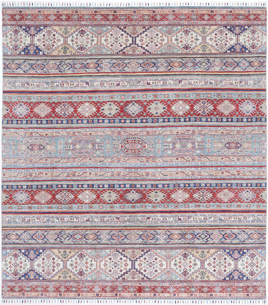 Hand Knotted Khurjeen Wool Rug - 7'10'' x 8'10''