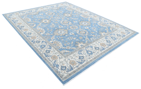 Hand Knotted Ziegler Wool Rug - 8' 2" X 9' 10" 8' 2" X 9' 10" (249 X 300) / Blue / Wool