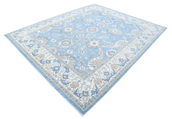 Hand Knotted Ziegler Wool Rug - 8' 2" X 9' 10" 8' 2" X 9' 10" (249 X 300) / Blue / Wool