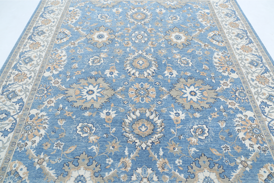 Hand Knotted Ziegler Wool Rug - 8' 2" X 9' 10" 8' 2" X 9' 10" (249 X 300) / Blue / Wool