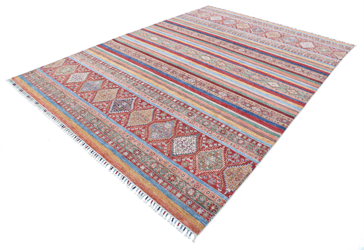 Hand Knotted Khurjeen Wool Rug - 8' 1" X 11' 0" 8' 1" X 11' 0" (246 X 335) / Multi / Wool